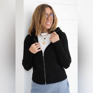 Black Zip-Up Hoodie for Women